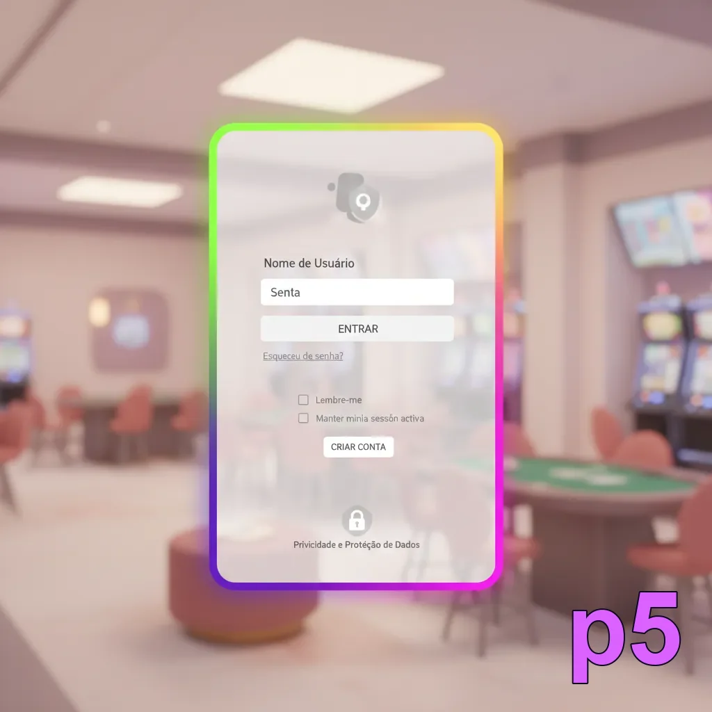 Tela do app p5 com ajustes de privacidade e conta